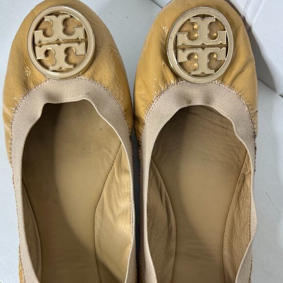 Tory Burch Patent Leather Caroline Flats Size 8.5 - Picture 1 of 8